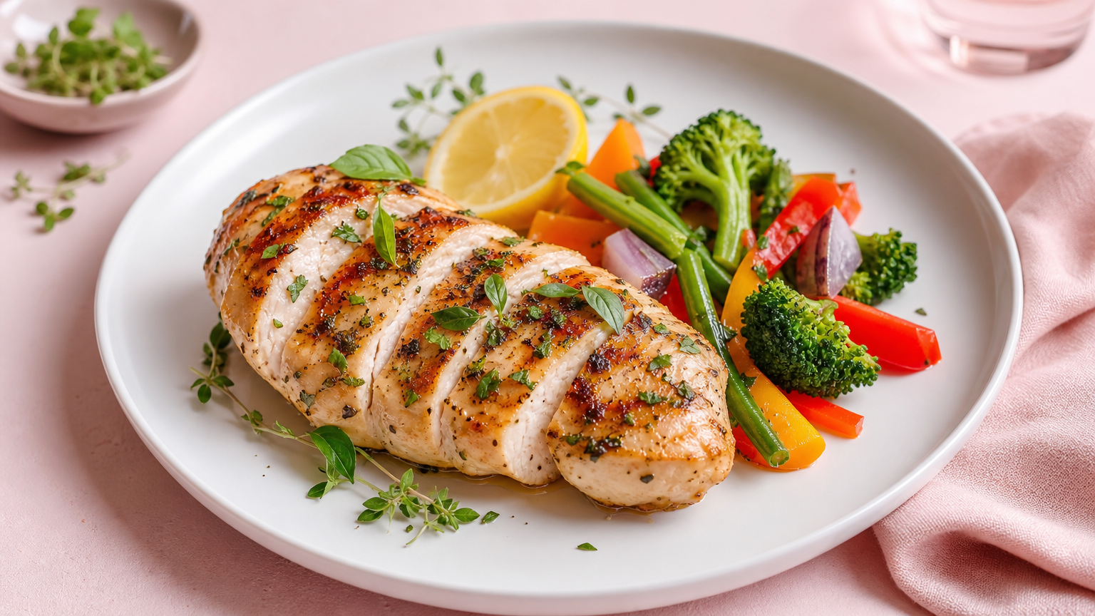 鶏胸肉を使ったヘルシーなダイエットレシピの盛り付け